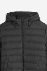 GIUBBOTTO TRAPUNTATO CON CAPPUCCIO NERO